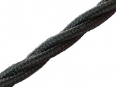 Витой ретро кабель для внешней проводки Werkel Retro 3х1,5мм черный - купить в Минске