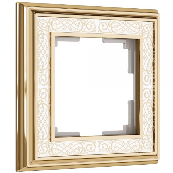 Рамка на 1 пост WL77-Frame-01 Palacio Gracia (золото/белый) - купить в Минске