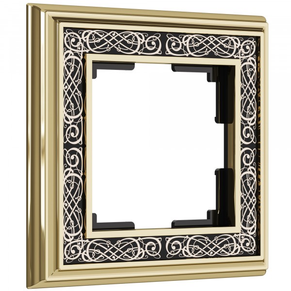 Рамка на 1 пост WL77-Frame-01 Palacio Gracia (золото/черный) - купить в Минске